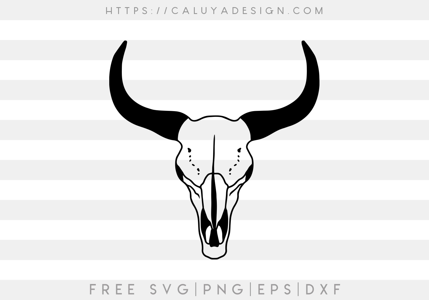 Free Hand Drawn Cow Skull SVG Cut File