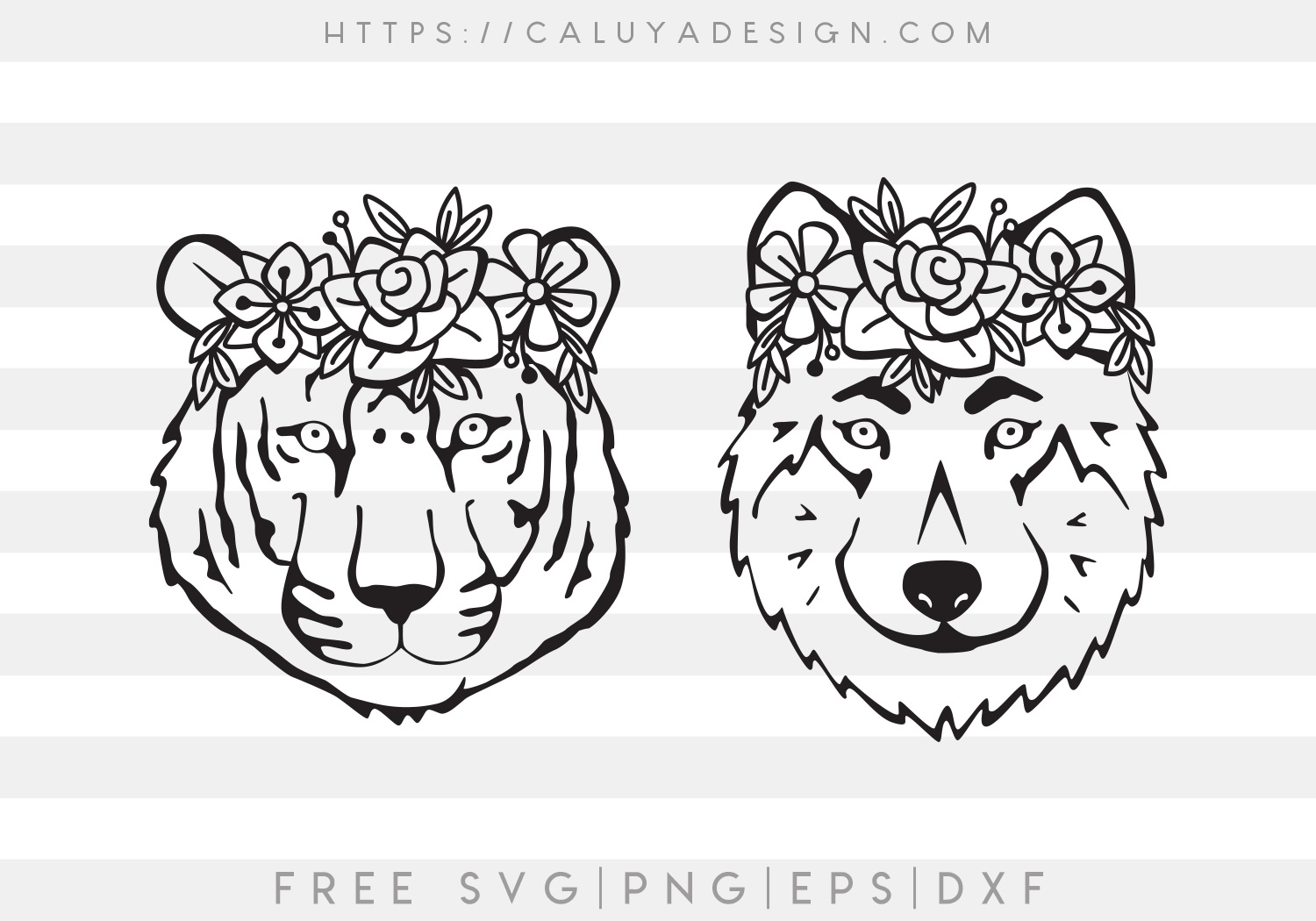 Free Forest Animal With Floral Crown SVG