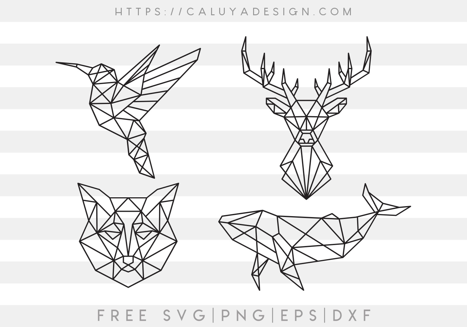 Free Geometric Animals SVG Cut File