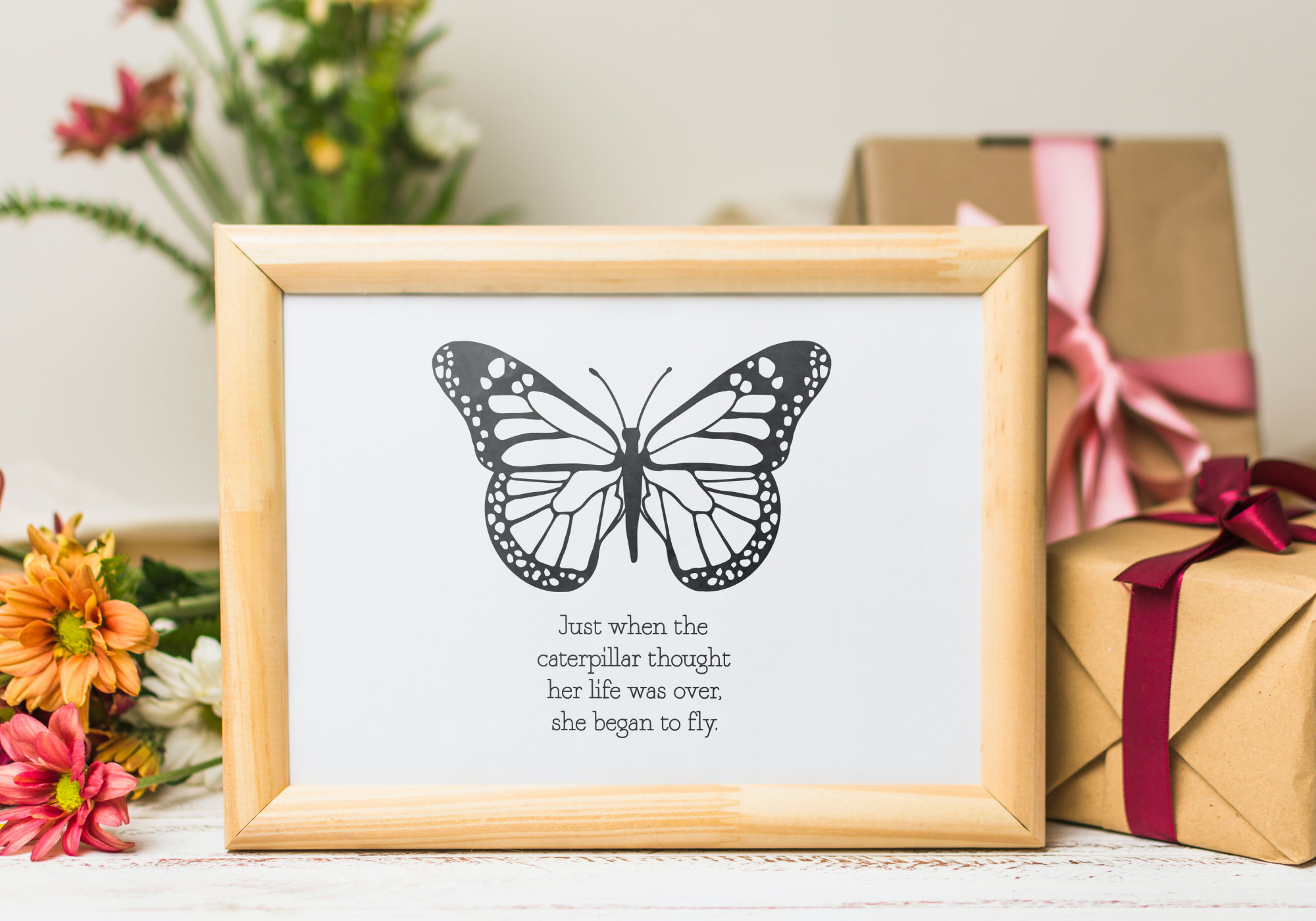 Free Handdrawn Butterfly SVG Cut File