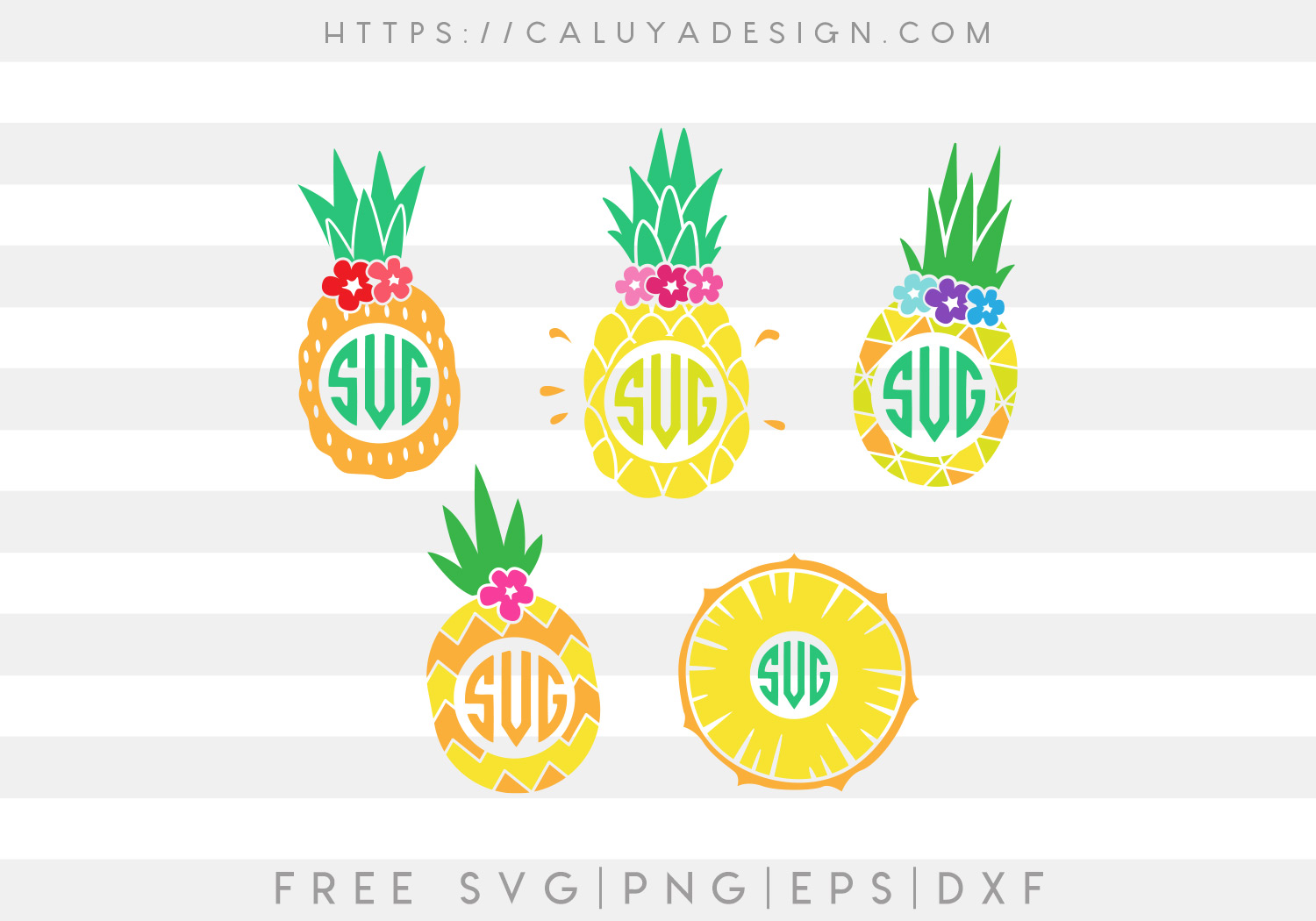 Free Pineapple Monogram SVG Cut File