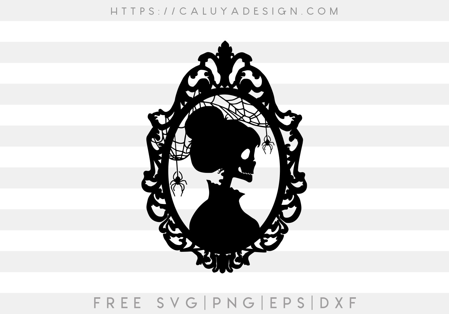 Free Skeleton Silhouette Lady SVG Cut File