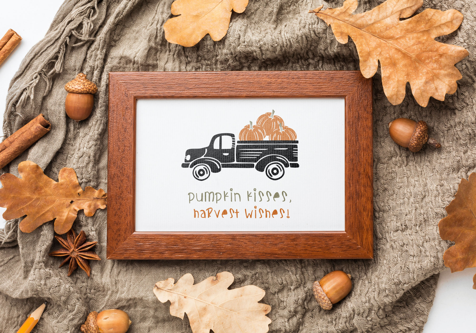 Free Pumpkin Truck Vintage SVG Cut File
