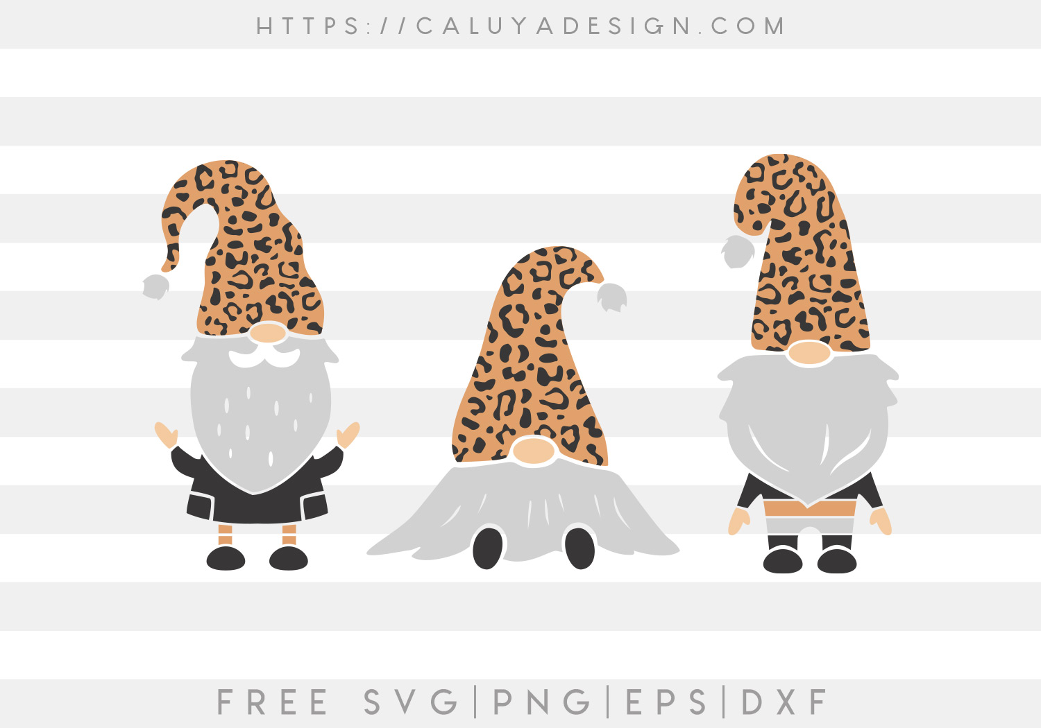 Free Leopard Gnomes SVG Cut File
