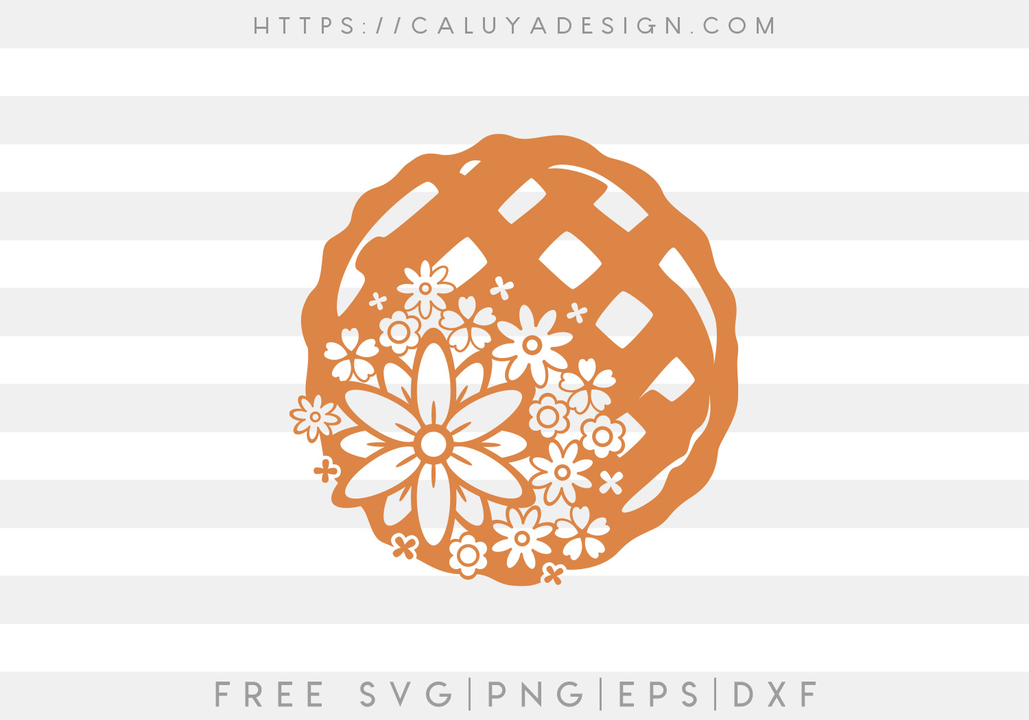 Free Floral Pumpkin Pie SVG Cut File