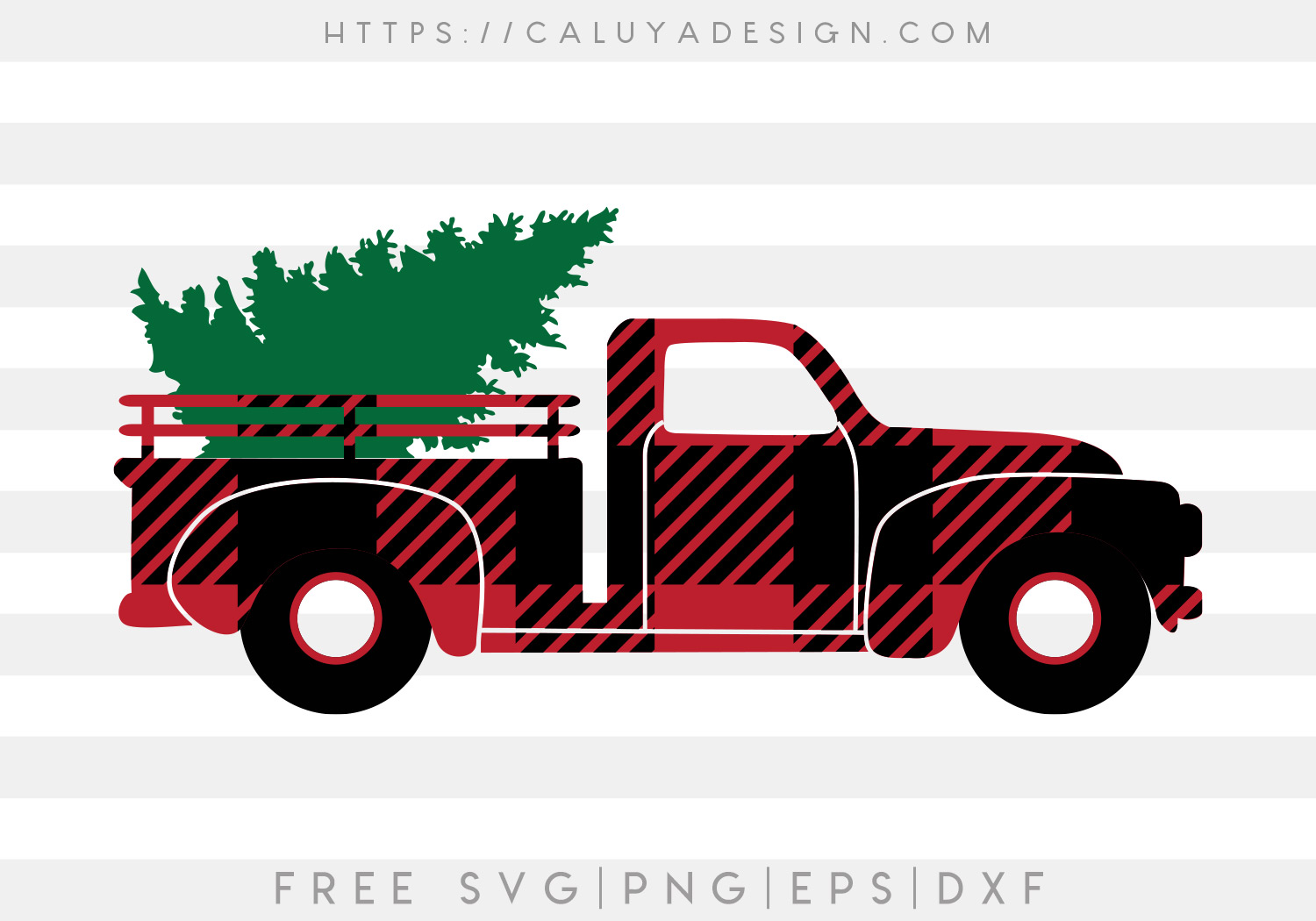 Free Plaid Vintage Truck SVG Cut File