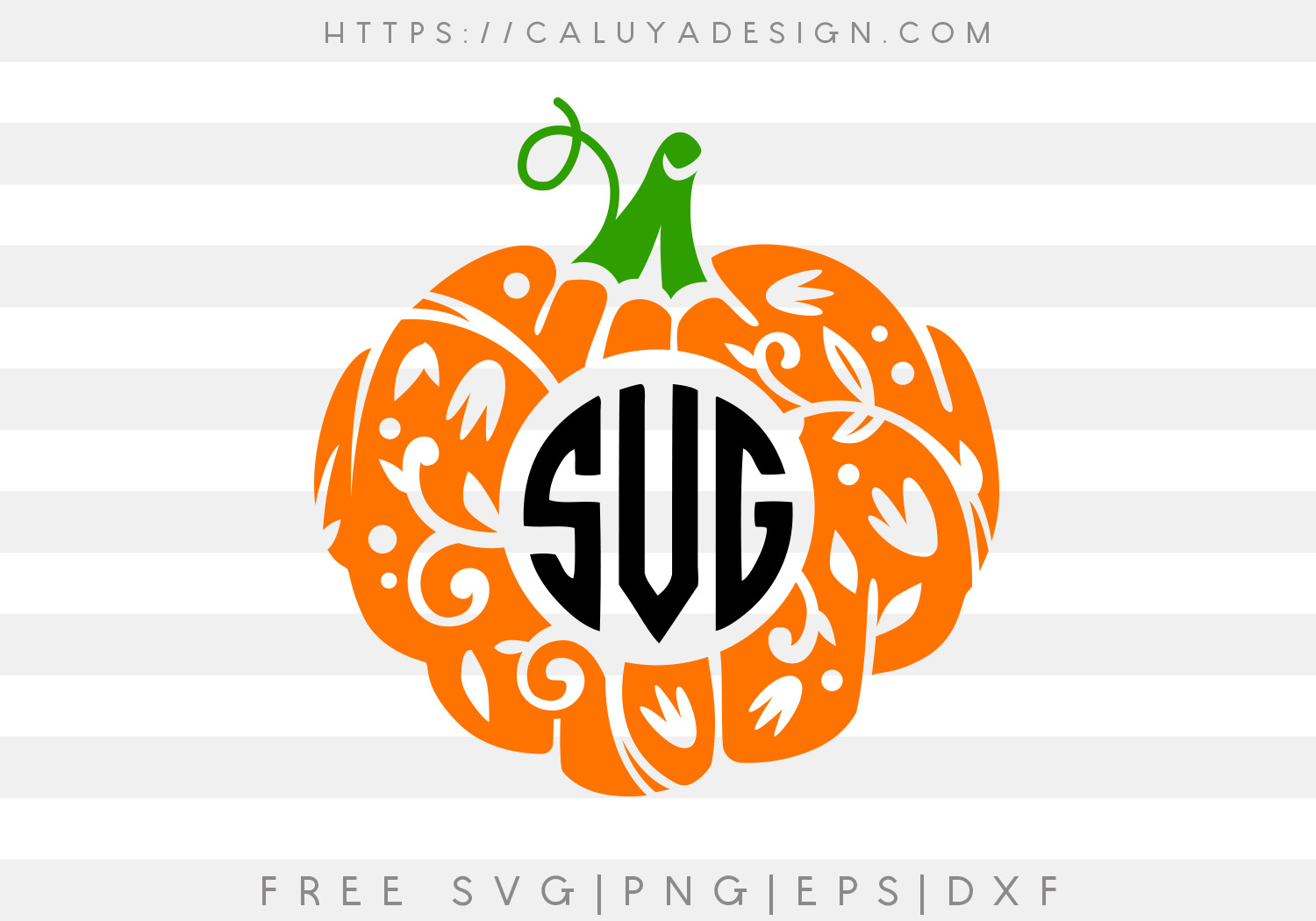 Free Pumpkin Circle Monogram SVG Cut File