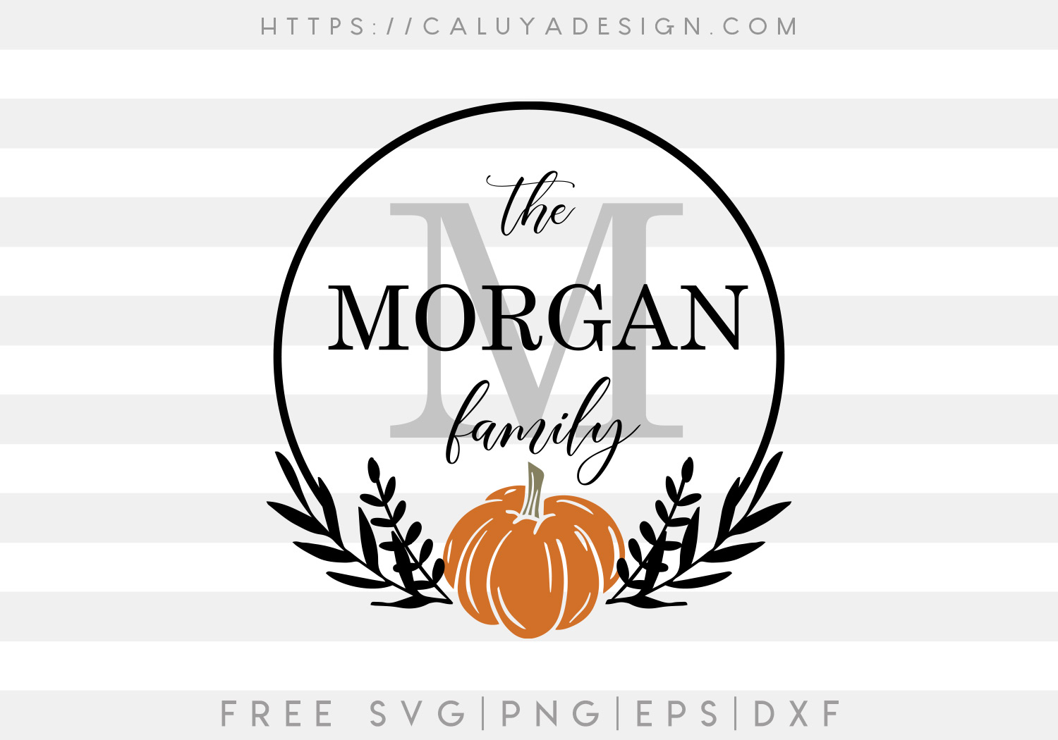 Free Pumpkin Family Monogram SVG Cut File