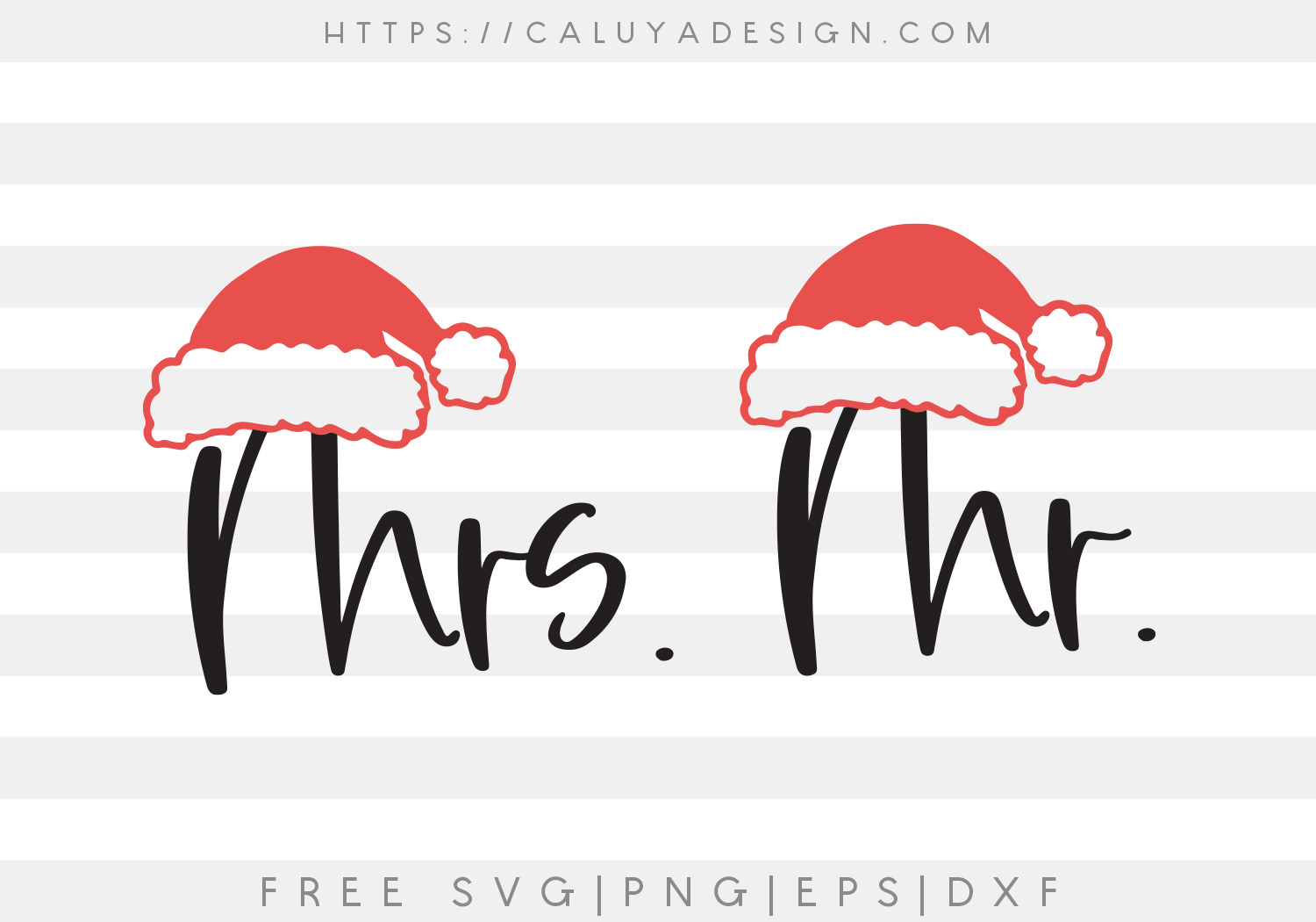 Mr And Mrs Santa Hat SVG, PNG, EPS & DXF