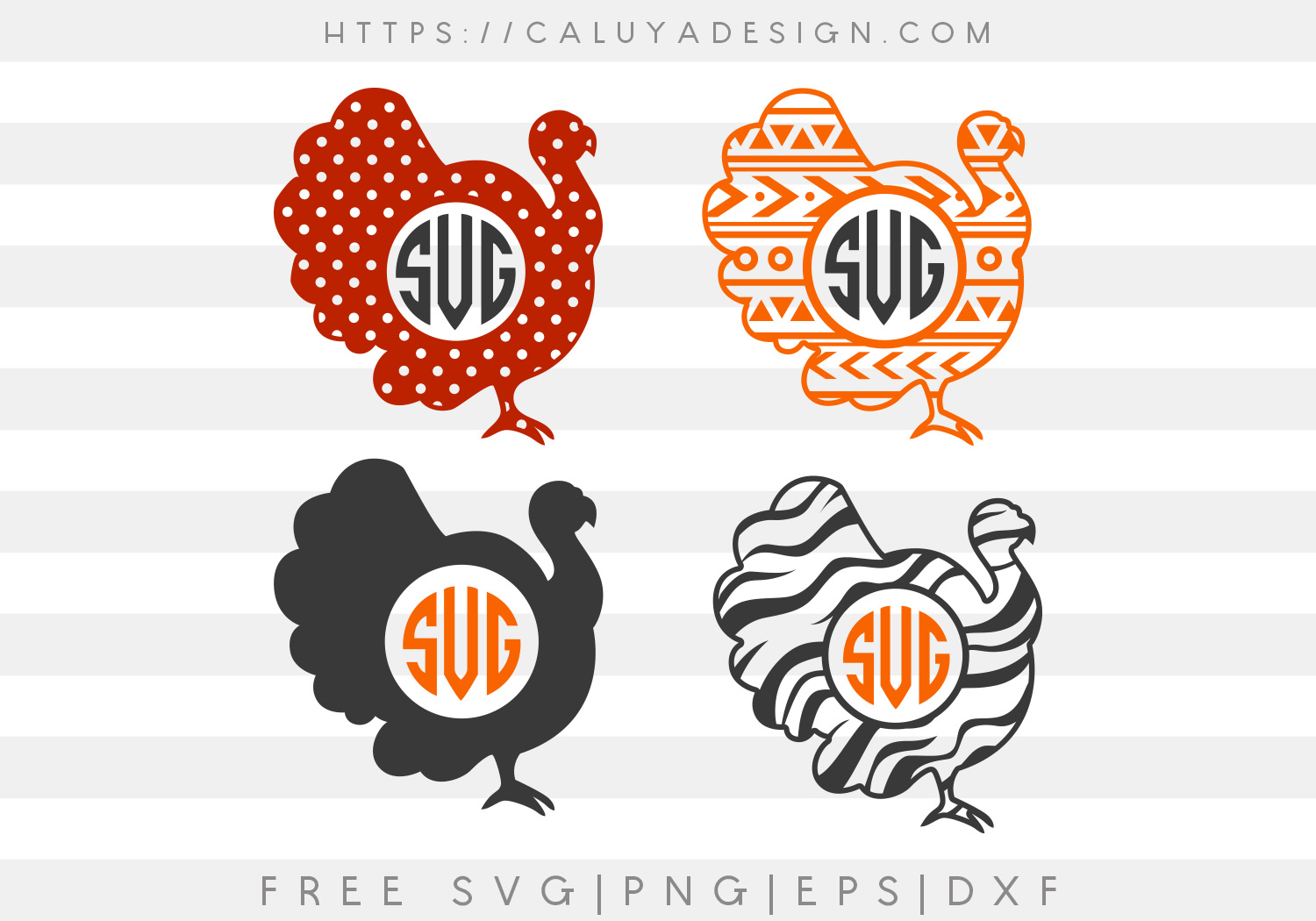 Free Turkey Circle Monogram SVG Cut File