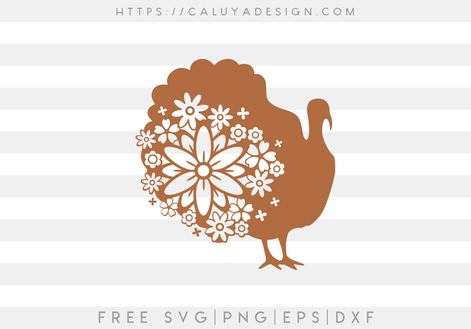 Free SVG Floral Turkey Thanksgiving cut file