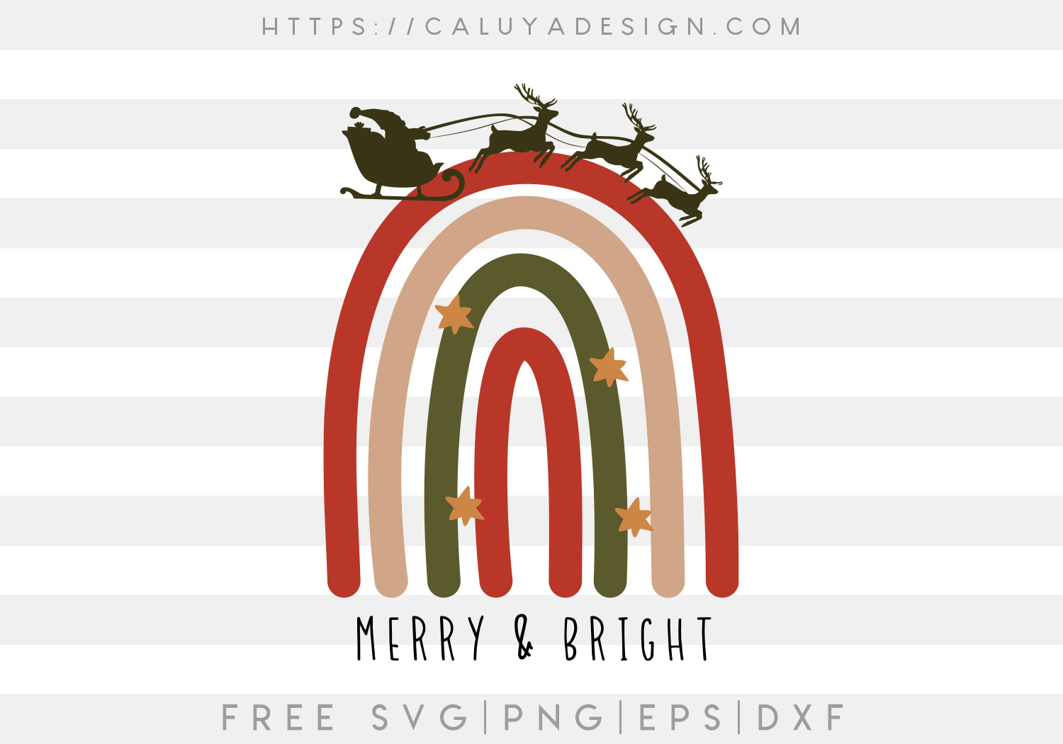 Free Christmas Rainbow SVG, PNG, EPS & DXF by Caluya Design