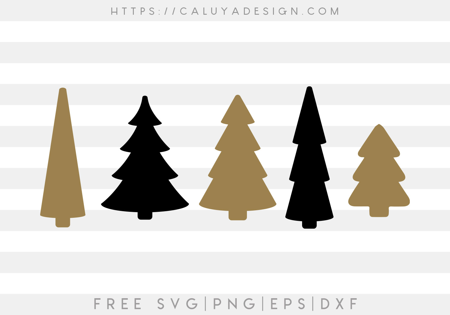 Free Christmas Tree Set Svg Png Eps Dxf By Caluya Design