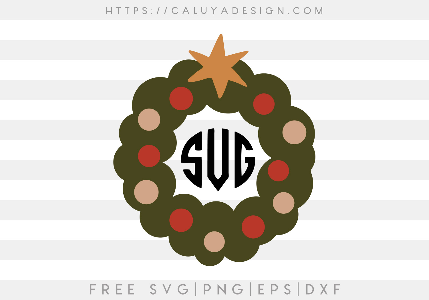 Christmas Wreath SVG, PNG, EPS & DXF