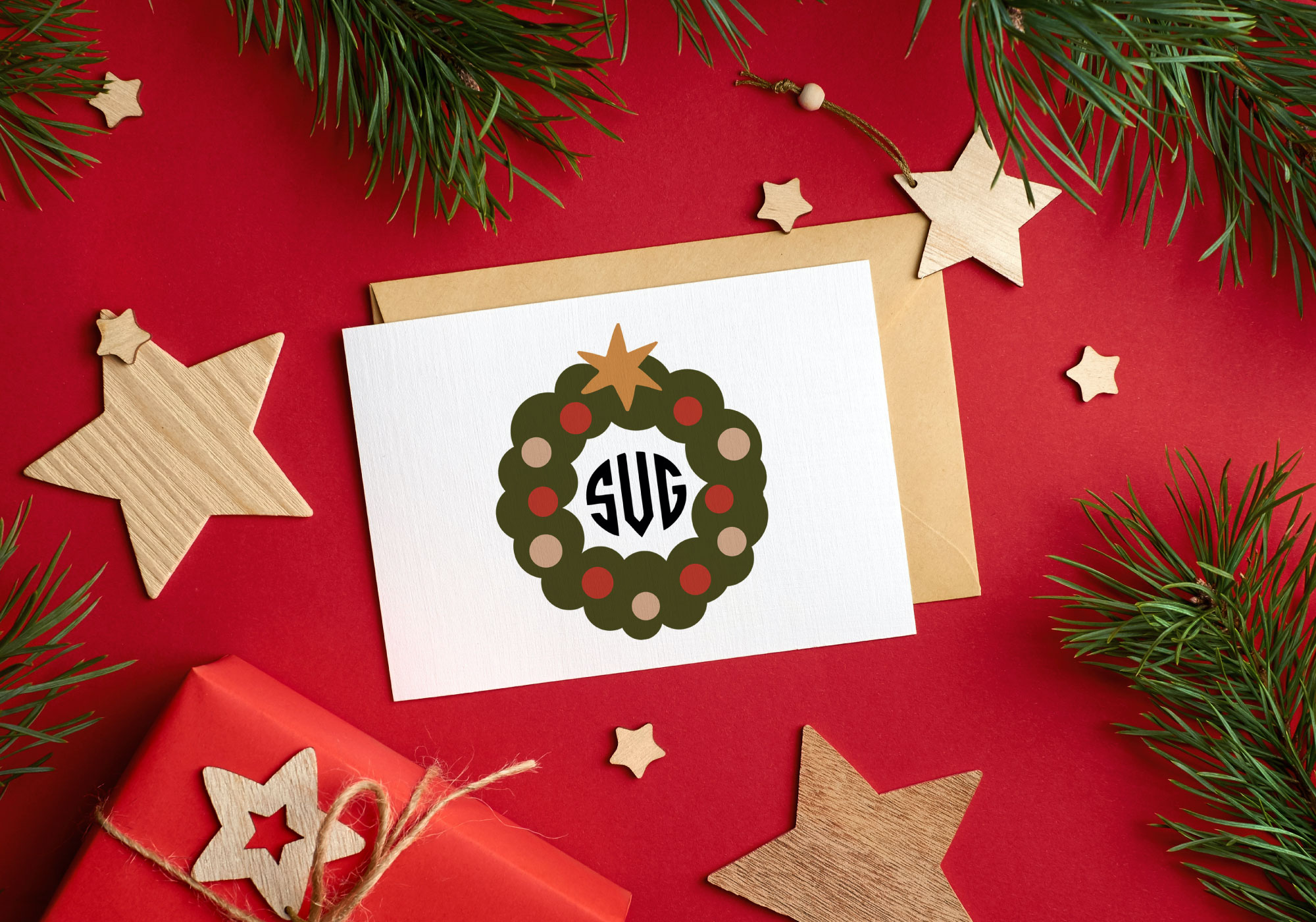 Free Christmas Wreath SVG Cut File