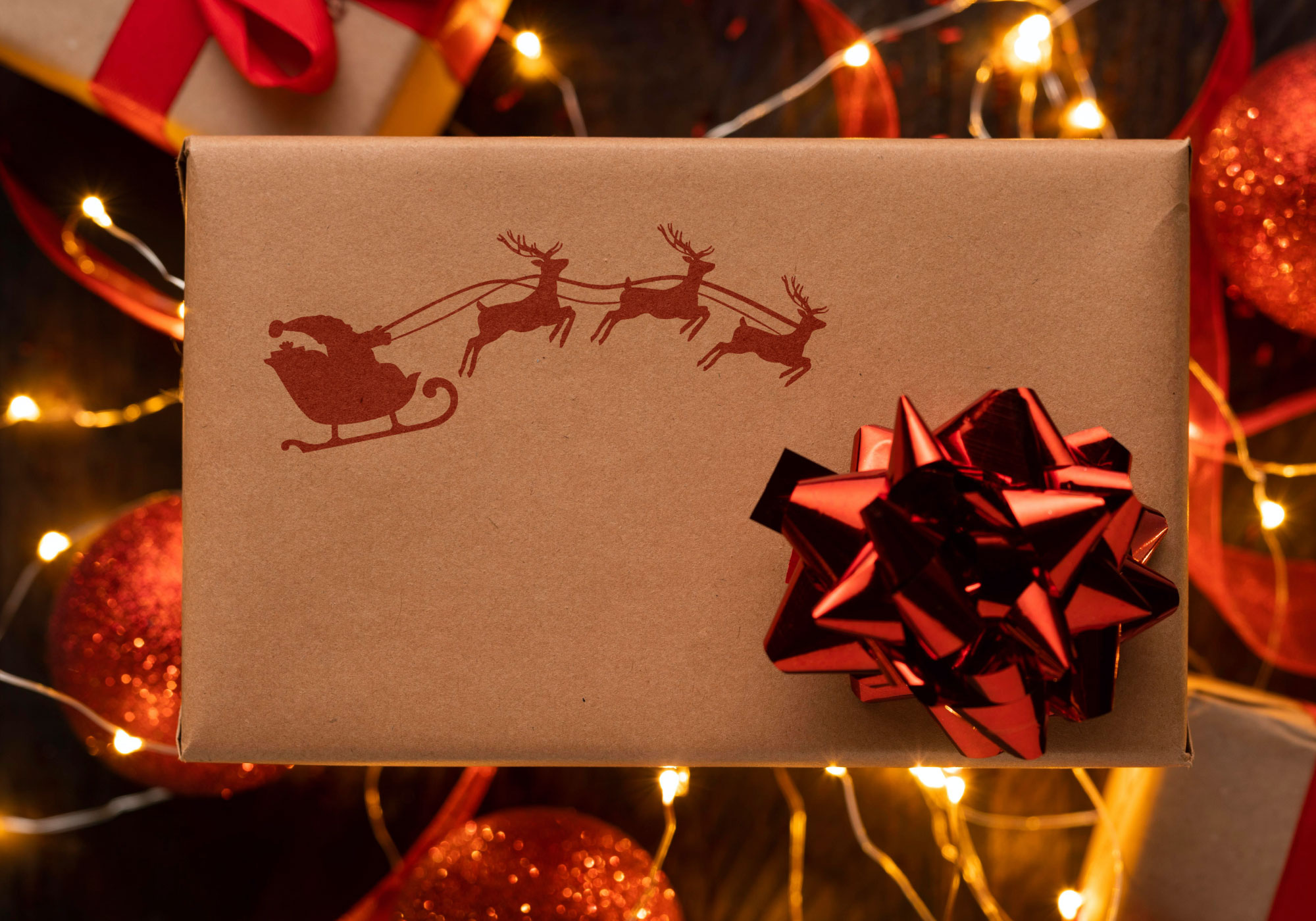 Free Santa with Reindeer SVG Cut File