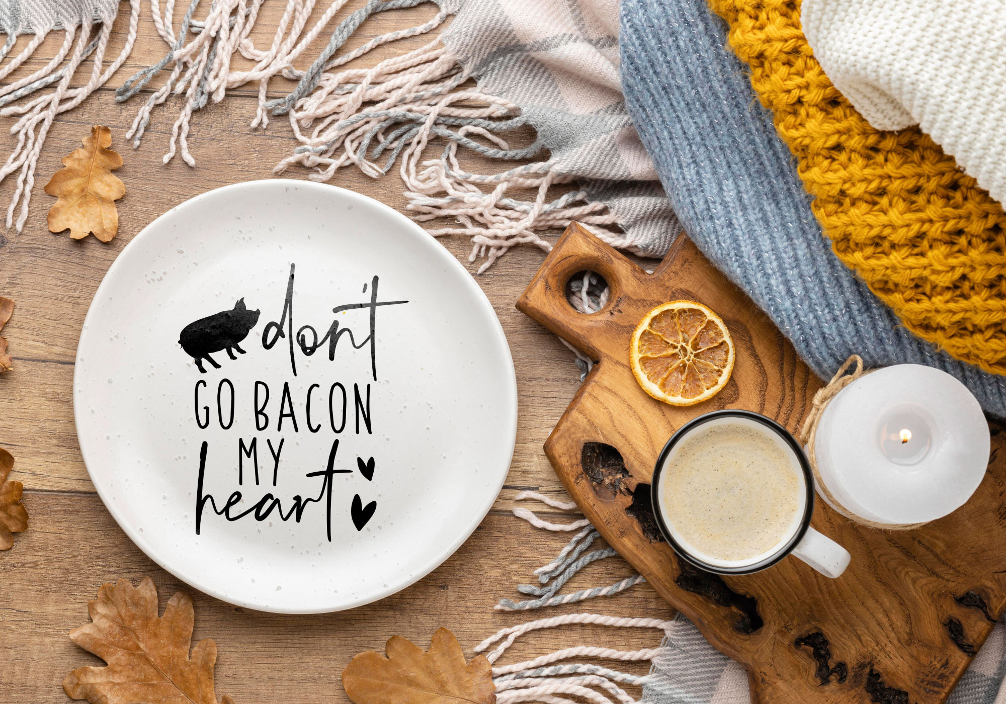 Free Don't Go Bacon My Heart SVG Cut File