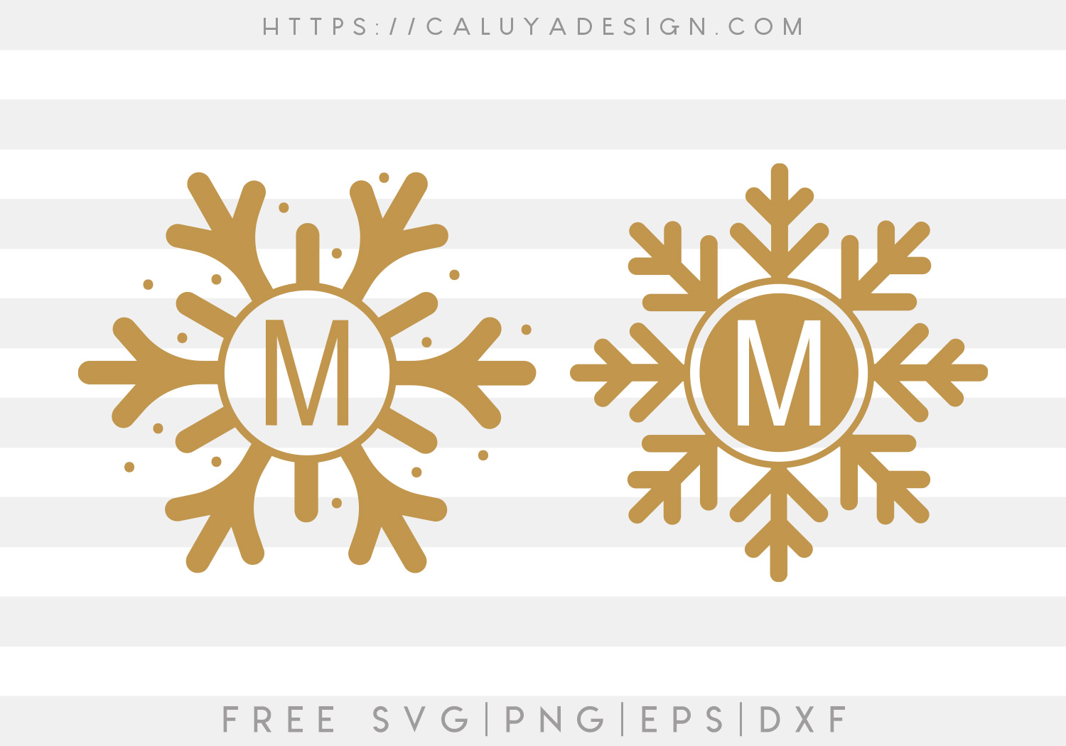 Free Snowflake Monogram SVG Cut File