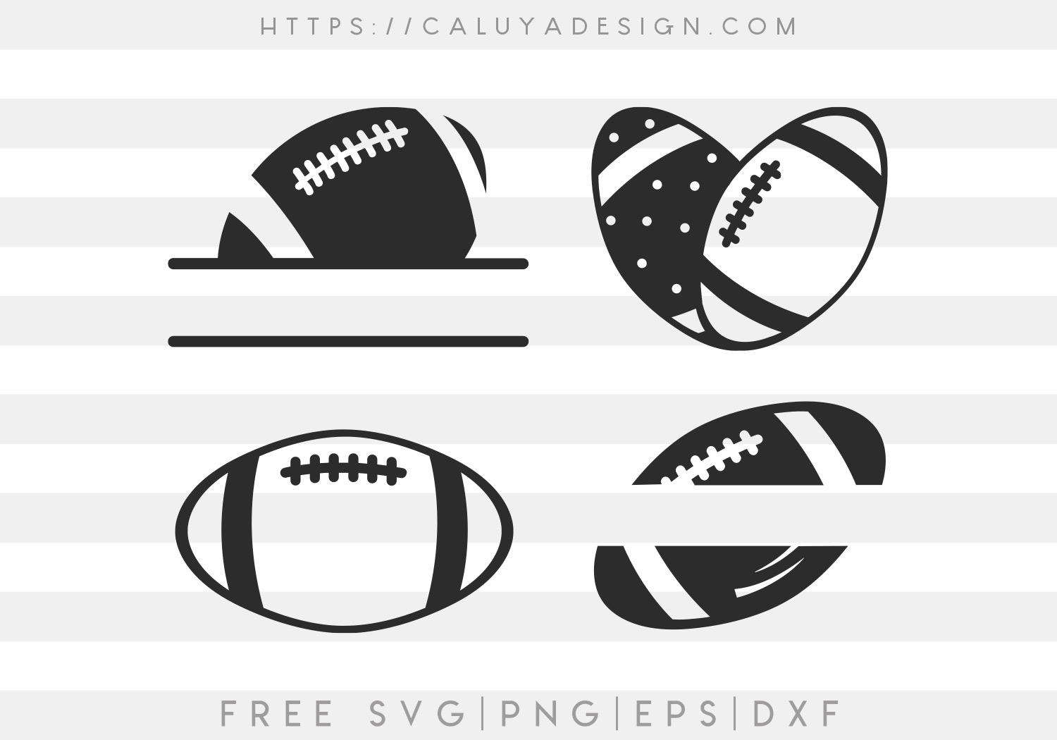 Free Football Monogram SVG Cut File - CALUYA DESIGN