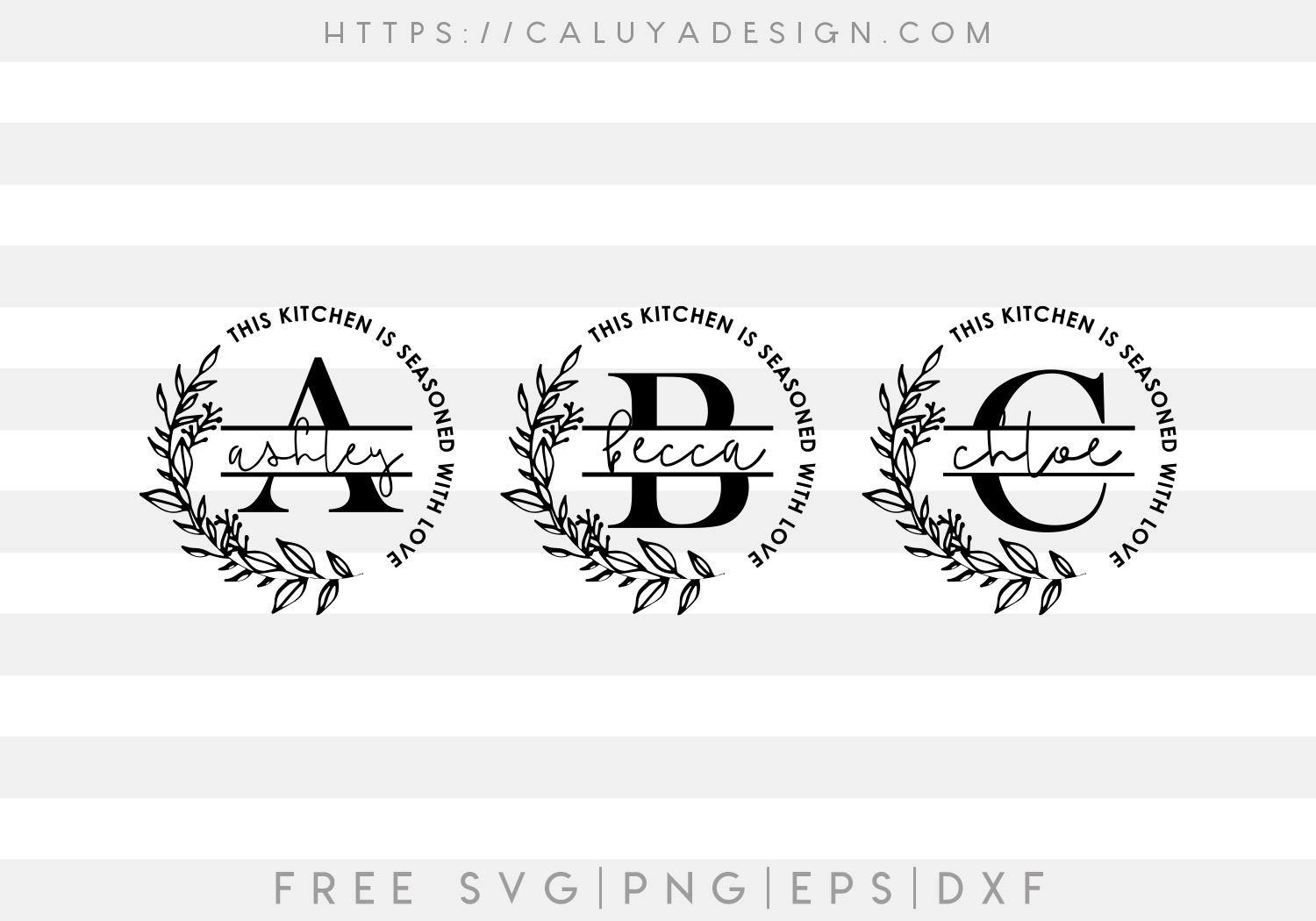 Free Kitchen Monogram SVG Cut File