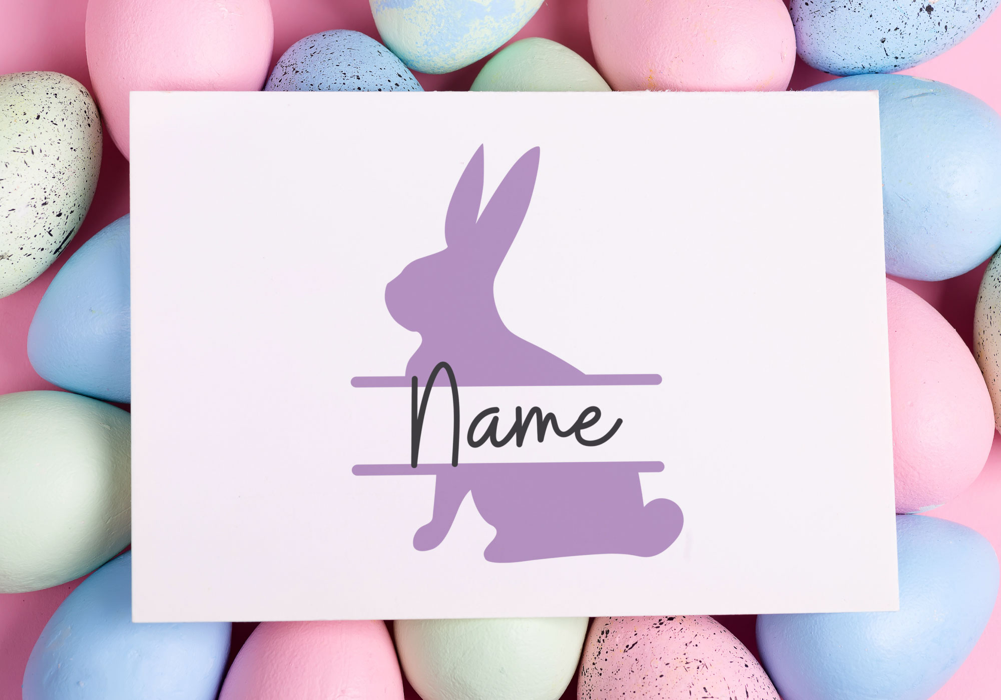 Free Bunny Split Monogram SVG Cut File