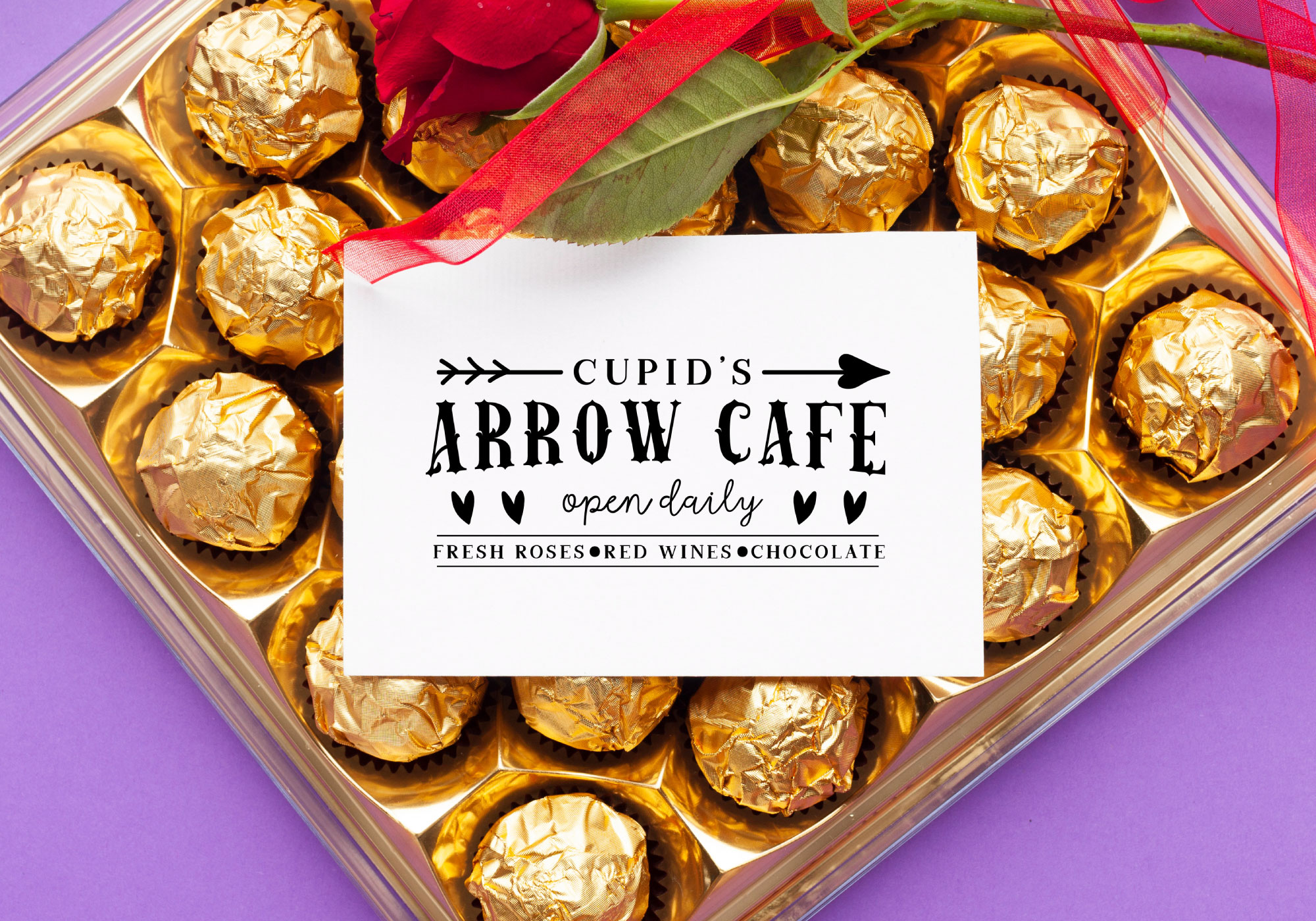 Free Cupid's Cafe Sign SVG Cut File Valentine's Day Sign Making SVG