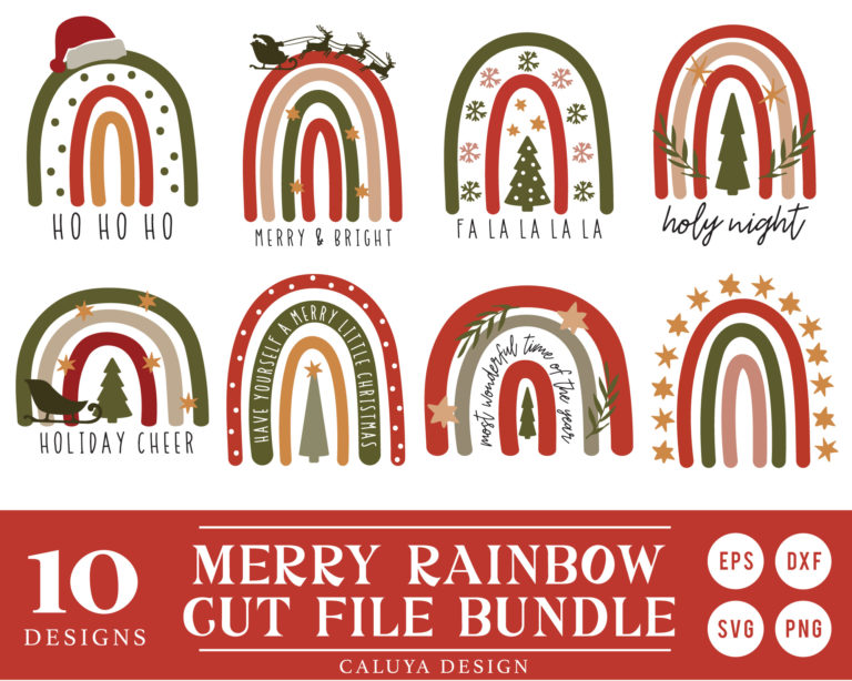 Merry Rainbow SVG Bundle