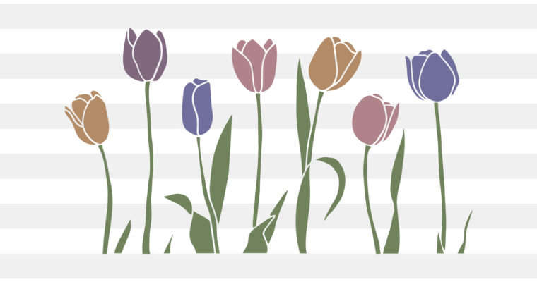 Tulip Flower Solid SVG, PNG, EPS & DXF