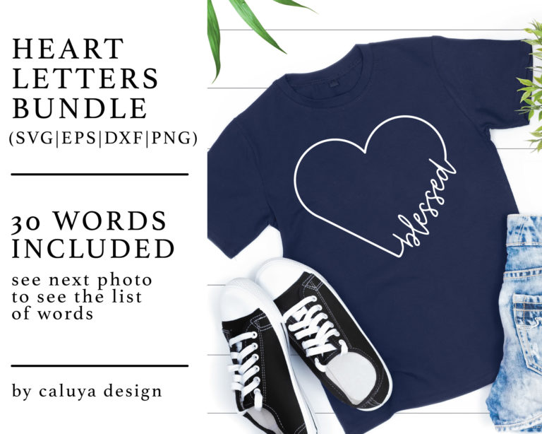 Heart Letters for T-shirt Bundle