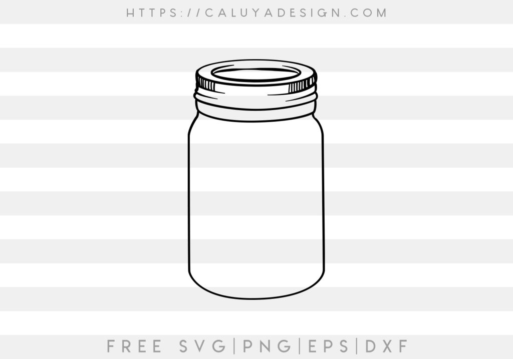 Free Blank Mason Jar SVG Cut File CALUYA DESIGN