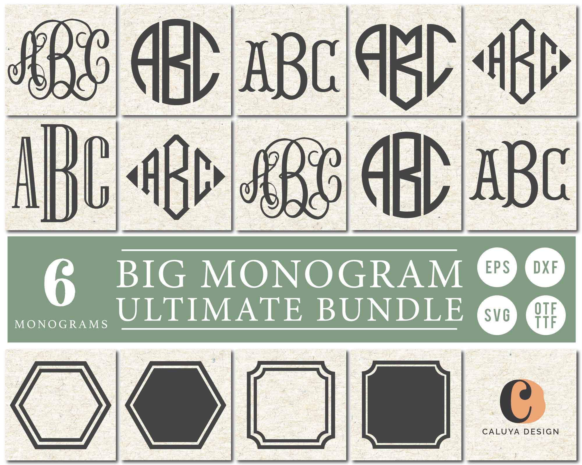 Big Monogram SVG Bundle By Caluya Design