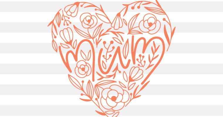 Free Mum Floral Heart SVG