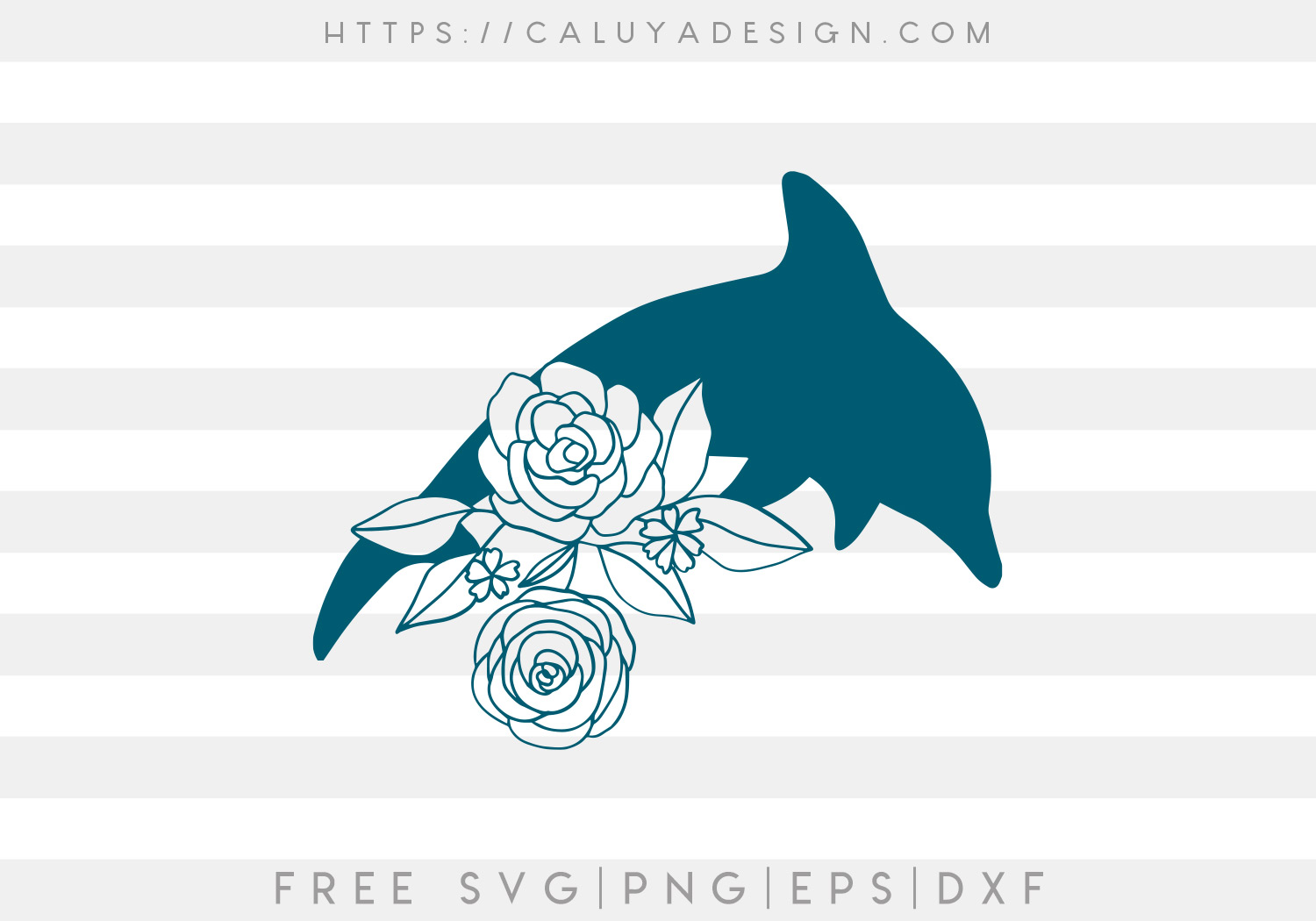 Free Floral Dolphin SVG