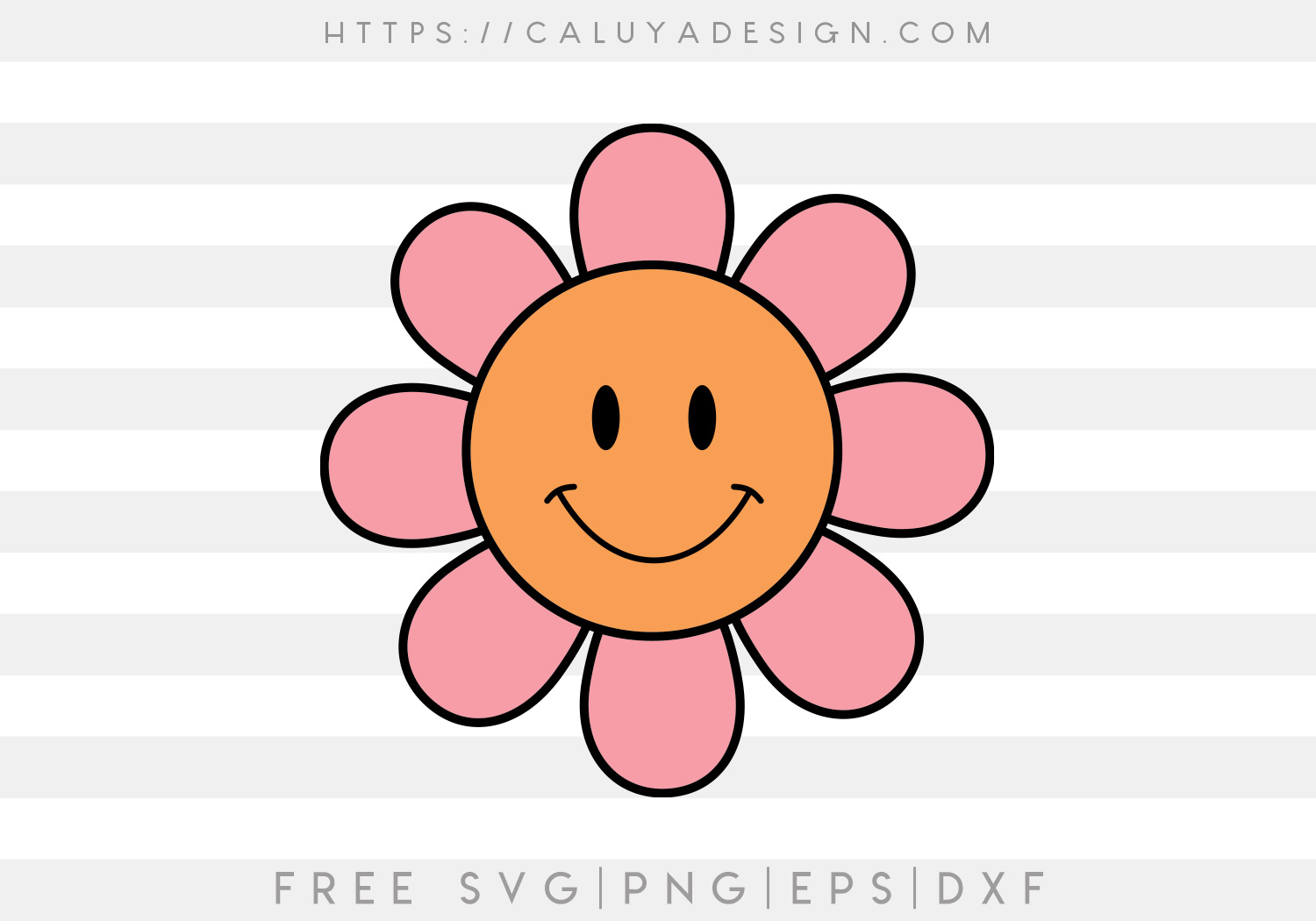 Free Retro Smiley Flower SVG