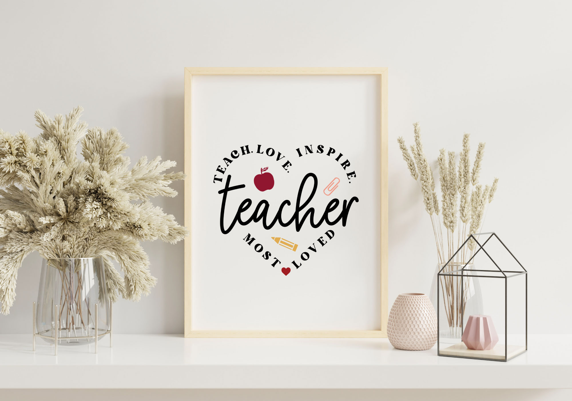 Download Free Teacher Love Inspire SVG - CALUYA DESIGN