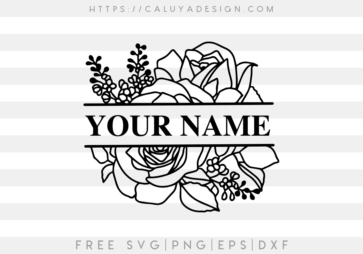 Free Floral Split Monogram SVG