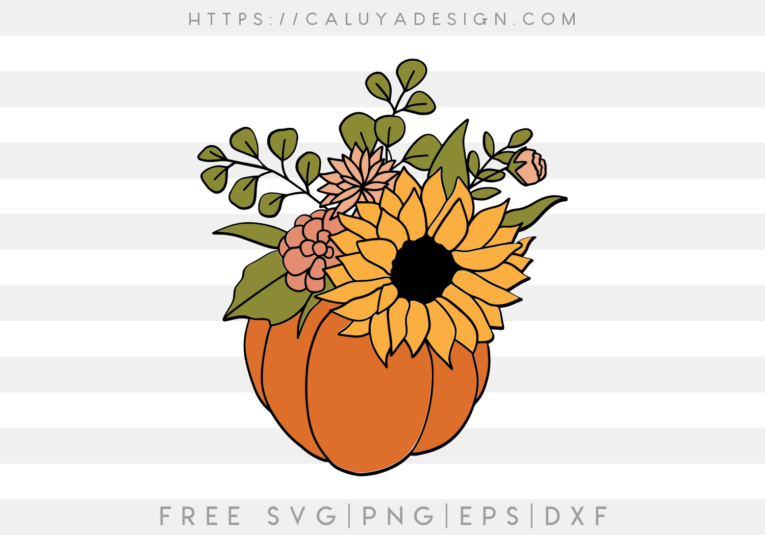 Free Boho Floral Pumpkin SVG
